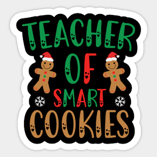 Teacher Of Smart Cookies, Cute Christmas Teacher Gift Sticker